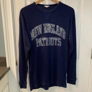 New England Patriots Throwback Blue Thermal Long Sleeve Shirt